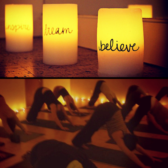 Candles and downward dog